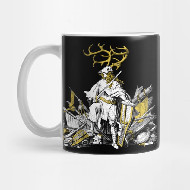 Stag Knight Deer Skull - Gold by ballhard